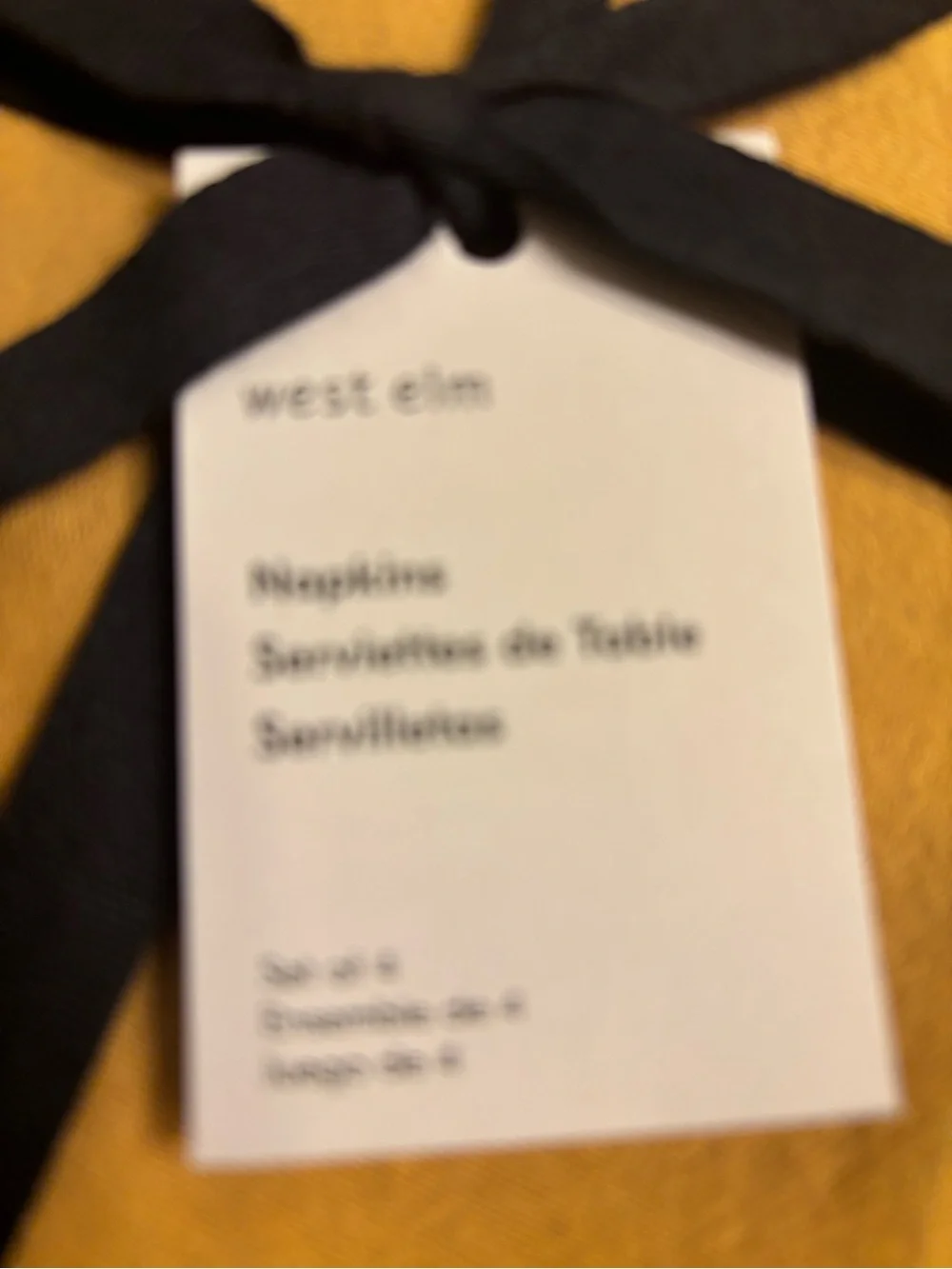 West Elm Mustard Yellow Cloth Napkin Set - 4 Pack new